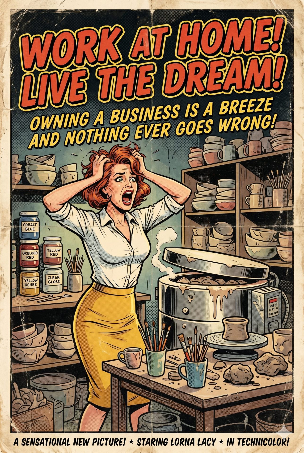 A fake movie poster inspired by 1950s pulp fiction covers.
